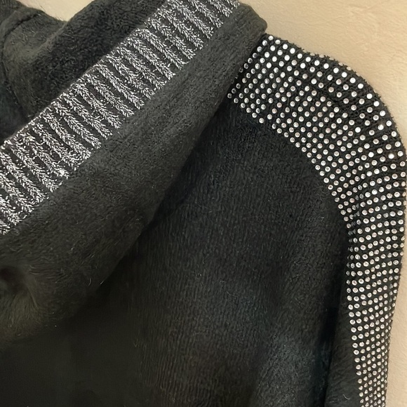 Asos Curve River Island plus hoodie sweater rhinestone detail in black 14/16 - Picture 10 of 11